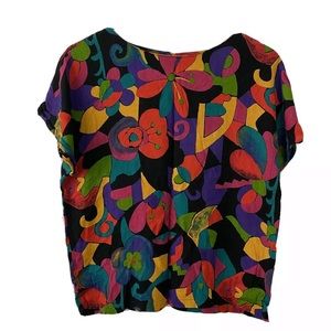 Vintage Brittany Blu Colorful 80’s Print Blouse